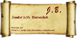 Jambrich Benedek névjegykártya