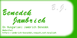 benedek jambrich business card